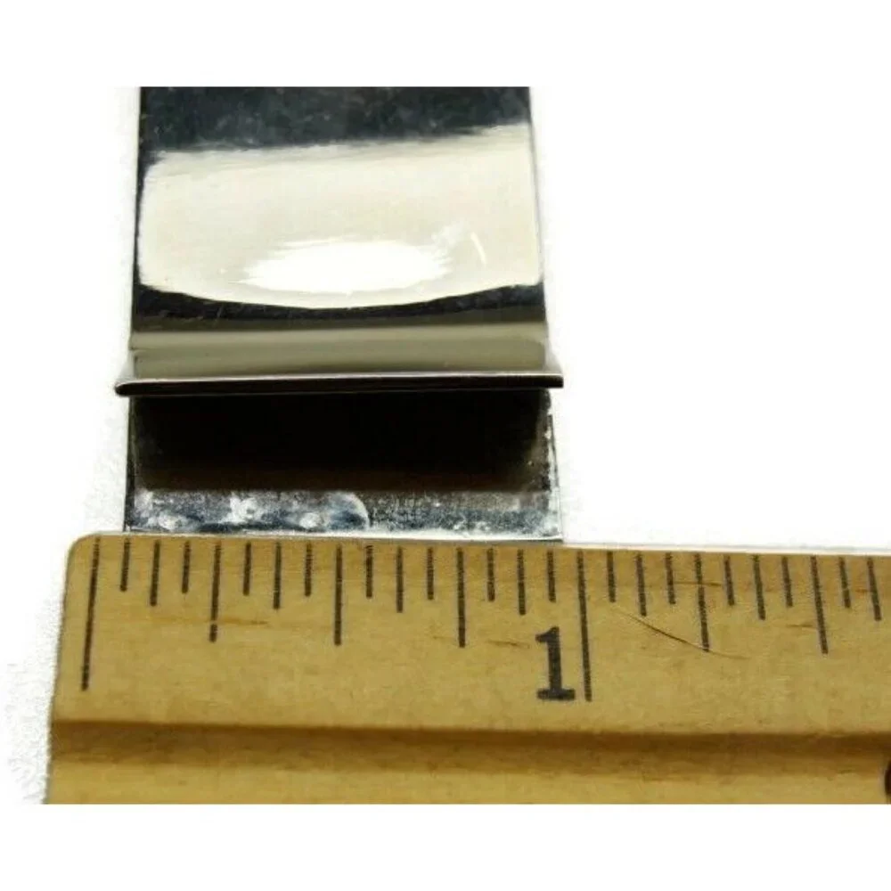 Money Clip Stainless Steel Credit Card Cash ID Holder Silver Tone JMC Initials